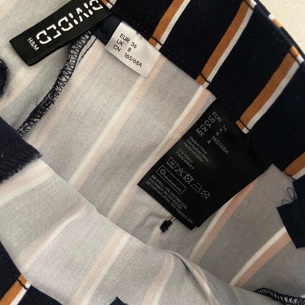 H&M Navy Blue Stripted Trouser - S - Picture 4 of 7